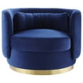 thumbnail image 6 of Modway Relish Performance Velvet Swivel Chair in Gold Navy, 6 of 7
