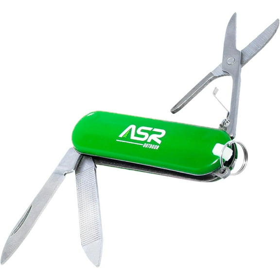 ASR Outdoor Small EDC Mini Pocket Knife Multi Tool with ASR Logo, Green