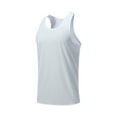 thumbnail image 3 of Sakmal White Tank Tops for Men White Crew Neck Lightweight Stringer Camisole Muscle Gradient Breathable Mens Sleeveless Tee Shirts, 3 of 5