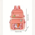 thumbnail image 2 of 4/5pcs Backpack Crossbody Bag Handbag Drawstring Bag And Pen Bag Set, Simple Solid Color Student Backpack With Cute Badge, Cute Sweet Student Backpack, Girls Backpack, Preppy Large-capacity Travel Back, 2 of 5