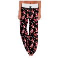 thumbnail image 1 of Pantalones navideños para mujer, pantalones de chándal de pierna ancha con cintura elástica de talla grande para invierno, pantalones holgados con cordón y copos de nieve de alce de Navidad Fridja  hfkajh100021, 1 of 6