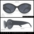 thumbnail image 3 of Womens Mod Fashion Thick Arm Inset Lens Large Oval Plastic Sunglasses Tortoise - Black, 3 of 8