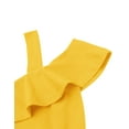 thumbnail image 3 of Arshiner Girls Dresses Ruffle Sleeve Cold Shoulder Loose Causal Dress Skater Sundress, 3 of 7