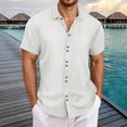 thumbnail image 2 of Men's Casual Button Down Shirt Short Sleeve Relaxed Fit Summer Beach Top with Collar Comfortable Breathable Fabric for Daily Wear, 2 of 5
