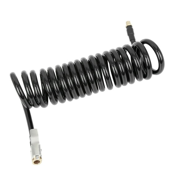 Black Flexible Air Hose with Locking Air Chuck 0.31" Outer Diameter by 9.84' Long Air Hose with 5/16-32 Quick Fittings