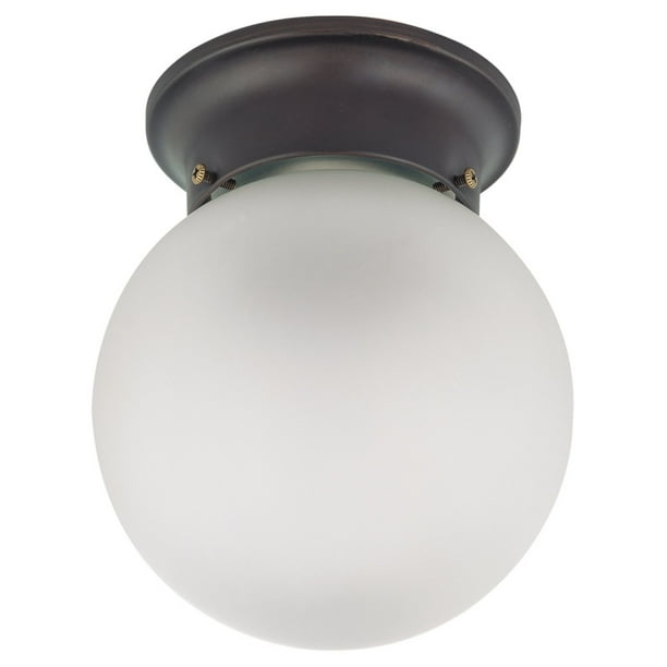 Nuvo Lighting 63154 1 Light Medium Base 6 Flush Mount Mahogany Bronze Finish With Frosted White Glass Ceiling Fixture 60 3154 Com Flush Mount Mahogany Bronze Finish, Ceiling Mount Light Fixture Base