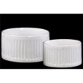 thumbnail image 1 of Benzara BM133133 Élégant Pot Rond Nervuré - Blanc - 8 x 8 x 4,5 Po - Lot de 2, 1 of 1
