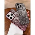 thumbnail image 2 of for iPhone 16 Plus Case with Bling 3D Floral Pattern, Girly Woman Cute Soft TPU Plated Silicone Gradient Glitter Sparkly Case Shockproof Protective Cover for iPhone 16 Plus 6.7" (Silver), 2 of 6