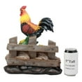thumbnail image 4 of Large Country Chicken Rooster On Wooden Fence With Sunflowers Welcome Statue, 4 of 4