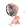 thumbnail image 3 of Hvmvliv Clip Fan New Clip on Fan, Clip on Desk USB Rechargeable Fan Desktop Fan with 3 Gear Speeds Summer Outdoor Coolings Fan Pink, 3 of 6
