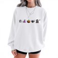 thumbnail image 2 of Women Spooky Season Sweatshirt Embroidered Solid Color Halloween Pullover Casual Long Sleeve Fall Holiday Top, 2 of 3