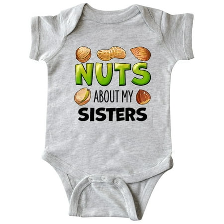 

Inktastic Nuts About My Sisters Peanut Almond Pistachio Gift Baby Boy or Baby Girl Bodysuit