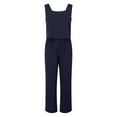 thumbnail image 3 of Women's 2 Piece Outfits Square Neck Tank Crop Top Wide Leg Pants Matching Set Tracksuit Polyester Track Pants Women Fall Attire Juniors Snow Gear Women Pinstripe Women's Suits Lifeguard Jumpsuit, 3 of 7