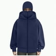 thumbnail image 4 of Towmus Balaclava Zip Hoodie Double Hood Y2K Winter Coats Built-In Eye Mask Jacket Hooded Sweatshirt, Unisex, 4 of 5