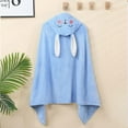 thumbnail image 3 of Coral Fleece Hooded Towel With Design For Babies Bath TowelCotton, Sky Blue B, 3 of 4