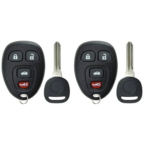 2 PACK KeylessOption Keyless Entry Remote Control Car Key Fob Replacement with Transponder Chip Key 15912859 for 2006-2013 Buick Lucrene Cadillac DTS Chevy Impala Monte Carlo