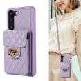 thumbnail image 1 of ELEHOLD for Samsung Galaxy S22 Wallet Case with Card Holder, PU Leather Shockproof Crossbody Case with Metal Snap Adjustable Strap Lanyard Compatible with Samsung Galaxy S22,Purple, 1 of 7