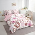 thumbnail image 4 of Manfei Girly Pink Floral Twin Bedding Sets 7-Piece for Kids, Rustic Plant Botanical Bedding Comforter Set, Kawaii Butterfly Reversible Sheet Sets, Microfiber Bedroom Decor, 4 of 8