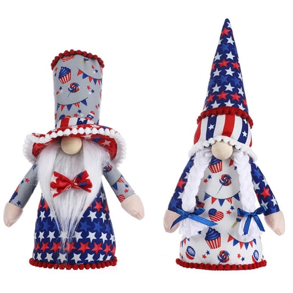 1/2Pcs Patriotic Gnome Plush American President Election Decoration Veterans Day Gift Handmade Household Ornaments for 4th of July Independence Memorial Day Gnome Gifts