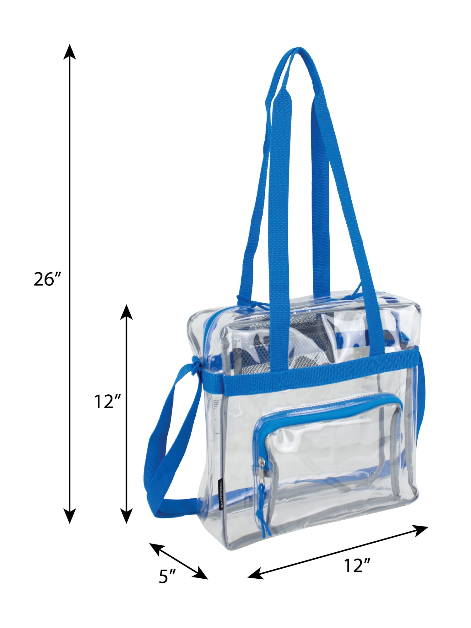 Eastsport Unisex Clear Stadium Approved Tote Royal Blue