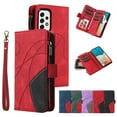 thumbnail image 1 of Zipper Wallet Case for Samsung Galaxy A23 5G Large Capacity Card Slots Holder Magnetic Cover, Luxury PU Leather Anti-Shock Flip Folio Case with Kickstand Wrist Strap Handbag Protective Case,Red, 1 of 7