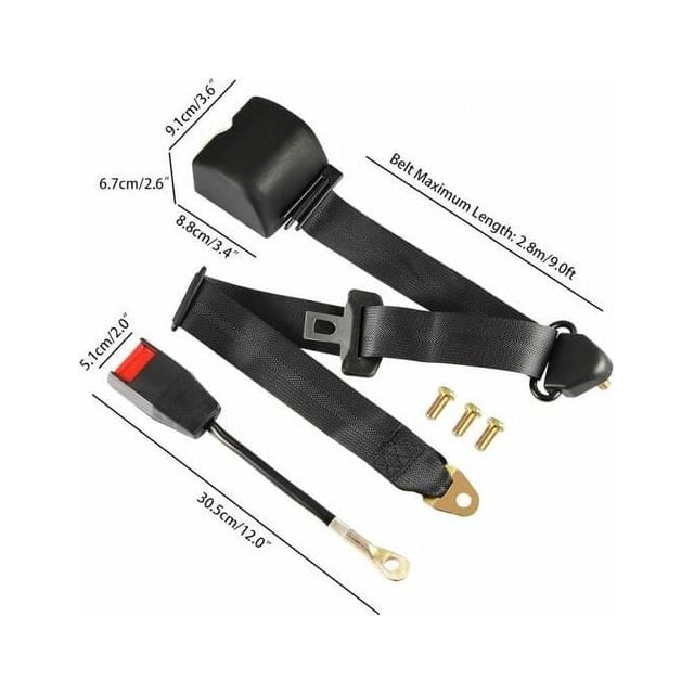 Cinturón de seguridad universal ajustable de 3 puntos para vehículos, automóvil, cinturón de seguridad para coche + tornillos