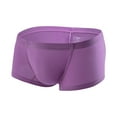 thumbnail image 2 of Jinhomg Male Boxer Briefs Stretch Comfy Underwear Men Lightweight Breathable Basic Solid Panties Short Leg Comfortable Trunks Underwear Spring Saving Purple M, 2 of 4