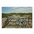 thumbnail image 1 of Massachusetts Cutting Board, Bicycles Leaned on Fences Green Toned Hills at the Background Summer Season, Decorative Tempered Glass Cutting and Serving Board, in 3 Sizes, by Ambesonne, 1 of 2