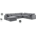 thumbnail image 2 of Meridian Furniture Indulge 193.5" Velvet U-Shaped Modular Sectional in Gray, 2 of 10
