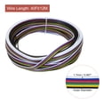 thumbnail image 2 of 22 AWG Flat Ribbon Wire, LED Extension Cable 6 Pin, 40Ft/12M Long 1.7mm Dia 6 Color Stranded Tinned Copper, 2 of 6