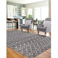 thumbnail image 3 of Unique Loom Moroccan Trellis Collection Area Rug - Mamounia (4' 1" x 6' 1" Rectangle Light Gray/Ivory), 3 of 6
