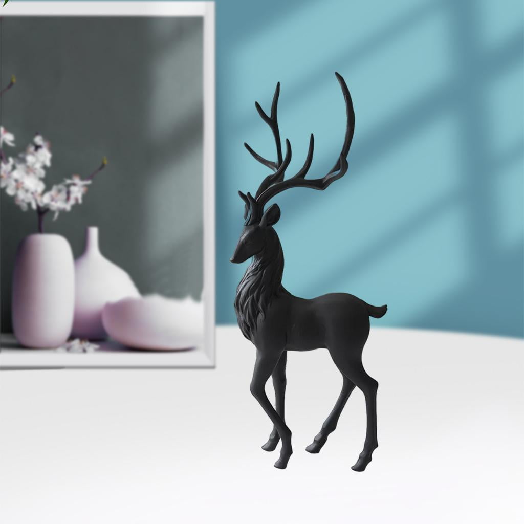 Creative Craft Deer Decoration Holiday Tabletop Reindeer Ornaments Sculpture for Christmas Cabinet Family Gifts Light - Standing