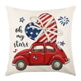 thumbnail image 5 of Qocolhg Independence Day Pillow Covers 18x18 inch, Red White and Blue Star Stripes American Flag Throw Pillows Patriotic Decor Memorial Day Pillowcase Outdoor Decorations Linen Cushion Case for Home, 5 of 6