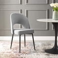 thumbnail image 2 of Modway Rouse Upholstered Fabric Dining Side Chair, Black Light Gray, 2 of 2