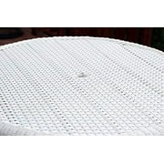 Jeco Resin Wicker 44 Round Dining Table in White