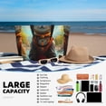 thumbnail image 6 of KLL Riverside Meditating Cat Print Large Beach Tote Bag Women Waterproof Sandproof Zipper Beach Tote Bag for Pool Gym Grocery Travel with Wet Pocket, 6 of 7