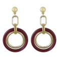 thumbnail image 4 of Pendientes colgantes de aro doble vintage para mujer, pendientes colgantes, joyas, de cumpleaños marrón Fernando Double Circle Drop Earrings, 4 of 5