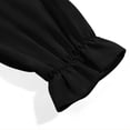 thumbnail image 5 of AHTJRT Girls Ruffle Long Sleeve Blouse Business Casual Ruffled Collar Long Sleeve Blouse Stretch Button Down Uniform Dress Shirts Black 7-8 Years, 5 of 7