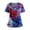 Blue(American Flag Floral Print), variant on 250 Anniversary USA Flag Scrubs for Women Plus Size American Flag Floral Print Nursing Uniform Fashion V-Neck Side Slits Scrub Shirt Festival Short Sleeve Tees Blouse with Pockets Blue M