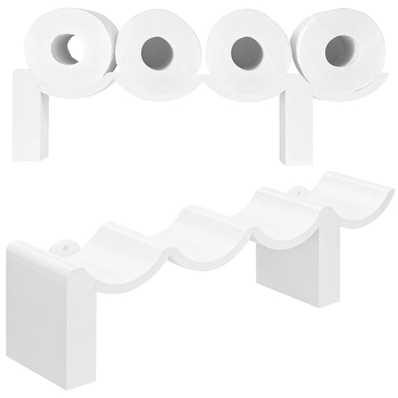 Funny Toilet Paper Roll Holder, Wall-Mounted Poop Sign Bathroom Decor, Space-Saving Toilet Paper Storage Rack with Screws and Adhesive Mount, Modern Bathroom Wall Organizer