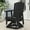 Black, variant on SERWALL HDPE Swivel Glider Chair, Outdoor Swiveling Gliding Chair for Porch, Black