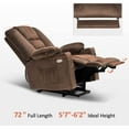 thumbnail image 4 of MCombo Large Power Lift Recliner Chair Sofa with Massage and Heat for Elderly People, Extended Footrest, Hand Remote Control, Lumbar Pillow, Cup Holders, USB Ports, Fabric 7549 (Large, Brown), 4 of 9