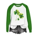 thumbnail image 2 of Gamivast St Patricks Day Sweatshirt for Women Plus Size Leaf Clover Raglan Long Sleeve Tshirts Vintage Crew Neck Going out Tops St Patricks Day Outfits, 2 of 5