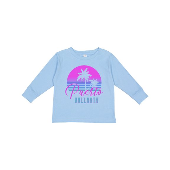 Inktastic Retro 80s Puerto Vallarta Boys or Girls Long Sleeve Toddler T-Shirt