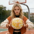 thumbnail image 3 of Kuangmi Size 7 Basketball (29.5") - Mango Smoothie Themed Graphic PU Ball, Vibrant Food-Inspired Indoor Outdoor Sports for Young Adults, 3 of 6