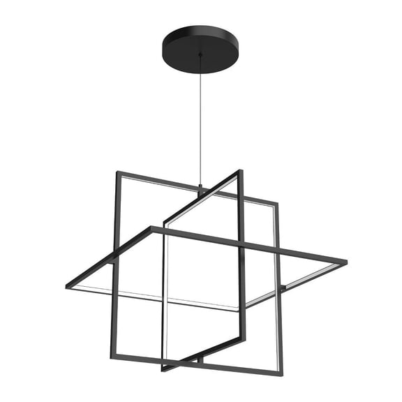 PD16328-BK-Kuzco Lighting-Mondrian - 120W LED Pendant-25.38 Inches Tall and 27.63 Inches Wide-Black Finish