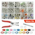 thumbnail image 2 of PrePat Metal Sewing Button Hollow Prong Ring Press Studs Snap Fasteners Plier Tool Kit, 2 of 12