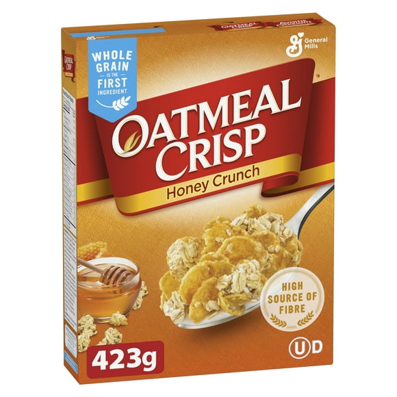 Oatmeal Crisp Breakfast Cereal, Honey Crunch, High Fibre and Whole Grains, 423 g, 423 g