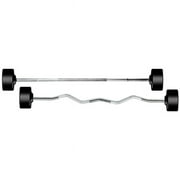 York Barbell 26140 Rubber Fixed Pro Straight Barbell - 20 lbs