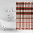 thumbnail image 3 of Hokiten Shower Curtain, Red Lattice, Fabric Shower Curtains for Bathroom, Vintage Winter Christmas Country Rustic Plaid Bath Curtain Waterproof Bathtub Curtains with 12 Hooks, Extra Long 72" x 96", 3 of 7
